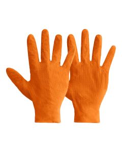 Ideall Grip Nitrile Diamond Grip Gloves Orange (Box of 50)