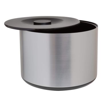 Plastic Ice Bucket Brushed Aluminium Effect 10L