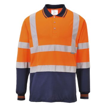 Hi-Vis Contrast Polo Shirt L/S S279