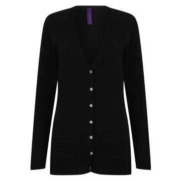 Henbury Ladies Cotton Acrylic V Neck Cardigan H723