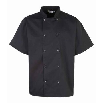 Premier Unisex Short Sleeve Stud Front Chef's Jacket PR664