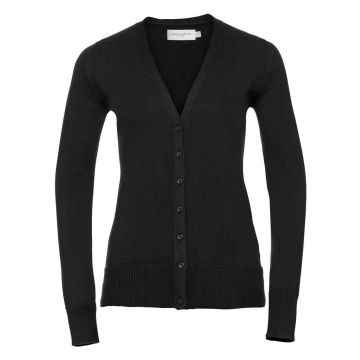 Russell Collection Ladies Cotton Acrylic V Neck Cardigan 715F