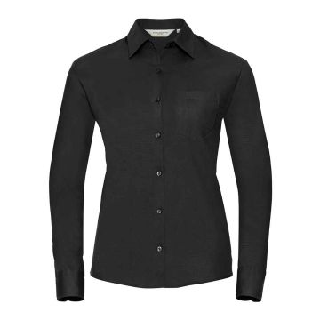 Russell Collection Ladies Long Sleeve Easy Care Cotton Poplin Shirt 936F
