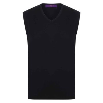 Henbury Lightweight Sleeveless Cotton Acrylic V Neck Sweater H724