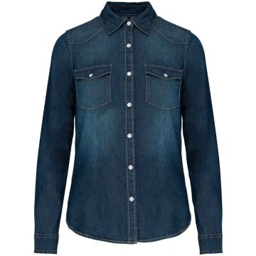 Kariban Ladies Long Sleeve Denim Shirt KB518