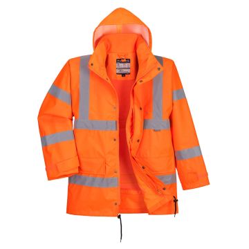 Hi-Vis Breathable Interactive Rain Traffic Jacket RT63