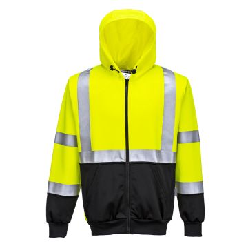 Hi-Vis Contrast Zipped Hoodie B315