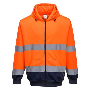 Hi-Vis Contrast Zipped Hoodie B317