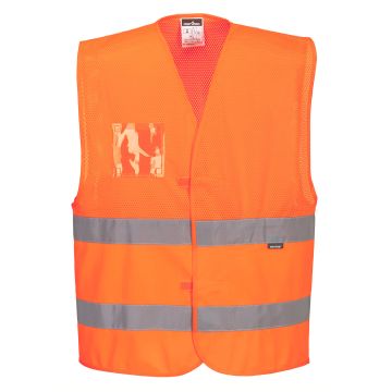 Hi-Vis Half Mesh Two Band Vest C494
