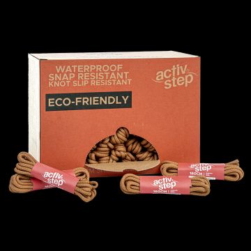 Activ-Step 100% Recycled Non Wicking and Abrasion Resistant Laces Honey 160CM for Standard Boots