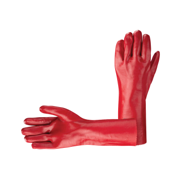 PVC Gauntlet Glove 14"/35cm Red Size 10/XL