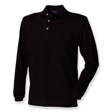 Henbury Long Sleeve Cotton Pique Polo Shirt H105
