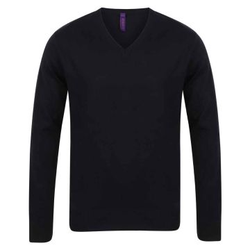 Henbury Lightweight Cotton Acrylic V Neck Sweater H720