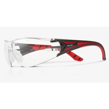 Riley Stream Red Frame, Clear Lens Safety Spec RLY00202