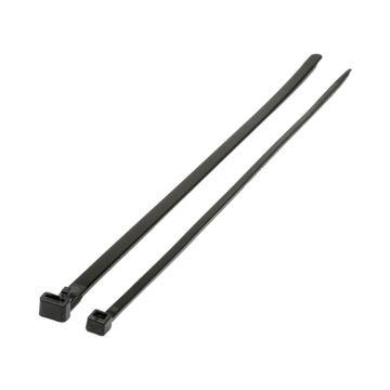 Re-usable Cable Ties 200x4.8mm Black (Pk 100)