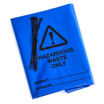Hazardous Waste Bags Blue with Ties (Pk 100)