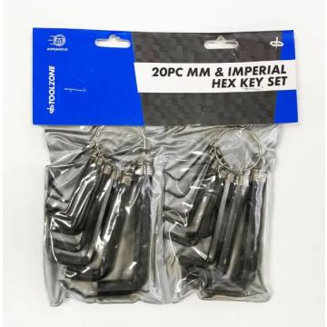 Toolzone 20Pc Metric And Imperial Hex Key Set