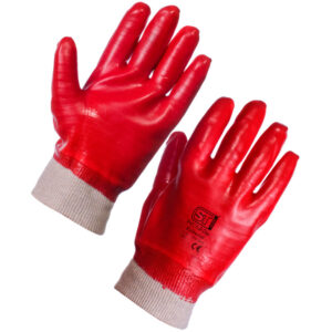 PVC Red Knitwrist Gloves