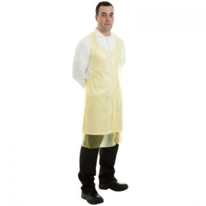 PE Yellow Aprons Flat Pack 69 x 107cm 20 Micron