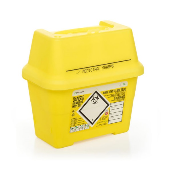 Click Medical Sharps Disposal Box 2Ltr