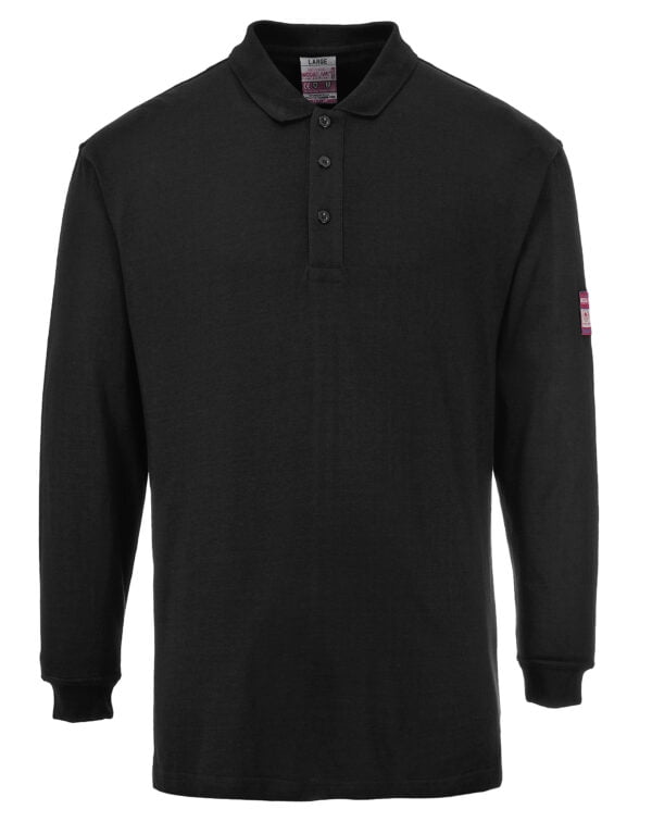 FR10 Flame Resistant Anti-Static Long Sleeved Polo Shirt