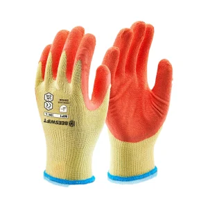Orange General Handling Latex Grip Gloves