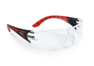 Riley Stream Clear Lens/ Red Arms Safety Spec