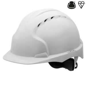 EVO3 Safety Helmet Vented with Wheel Ratchet – White