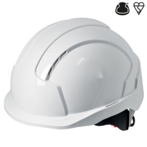 EVOlite Safety Helmet Vented with Wheel Ratchet & Micro Peak – White
