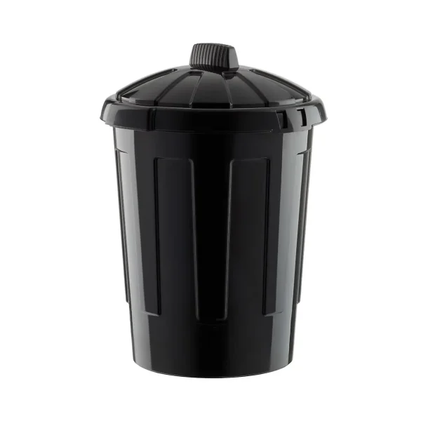 Black 80 Ltr Dustbin & Press Lid