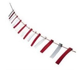 Red & White Caution Markers on Rope 26m