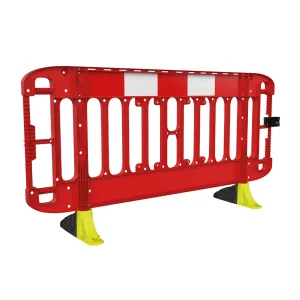 Titan 2m Road Traffic Barrier Red with Yellow Anti-Trip Feet (40)