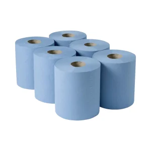 Blue Centrefeed Paper Flat Roll