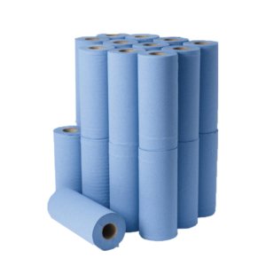 Blue Hygiene Paper Wiper Rolls 10-inch 2-ply 24 rolls x 40m
