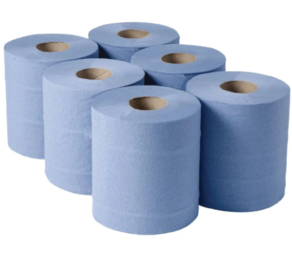 Paper Control Rolls Blue 2-Ply 200mm x 180m 6 Pack