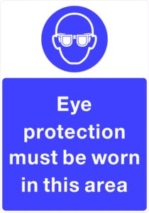 Foamex Sign 210x297mm “Eye Protection must be worn in this area”