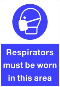 Foamex Sign 210x297mm “Respirators must be worn in this area”