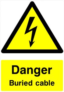 Foamex Sign 210x297mm “Danger Buried Cable”