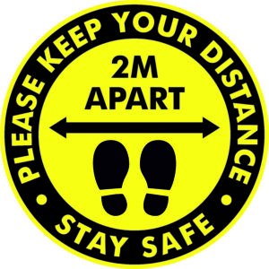 Sticker Signs “Keep Your Distance” 400mm Self Adhesive Floor Sign – COVID19