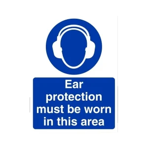 Foamex A4 Sign “Ear protection must be worn in this area”