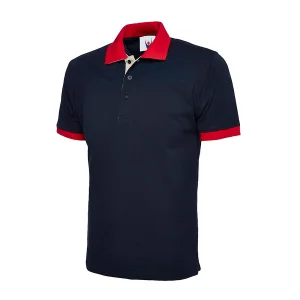 UC107 two tone polo Navy and Red