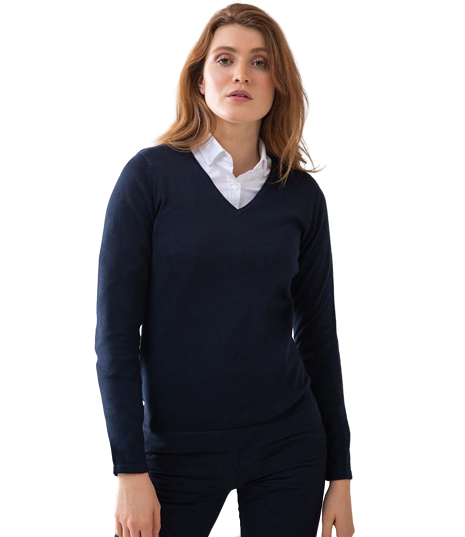 Henbury H721 Ladies Lightweight Cotton Acrylic V Neck Sweater