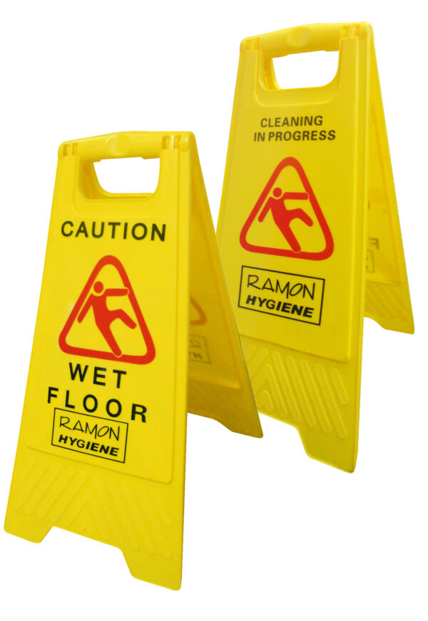 Floor Sign ‘Cleaning in Progress/Wet Floor’ A-Frame Yellow