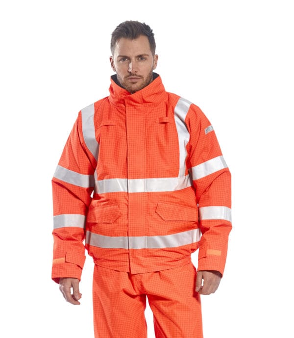 S773 Hi-Viz Bizflame Rain Anti-static Flame Retardant Bomber Jacket