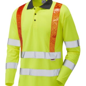 Bickleton Orange Brace Coolviz Sleeved Polo Shirt