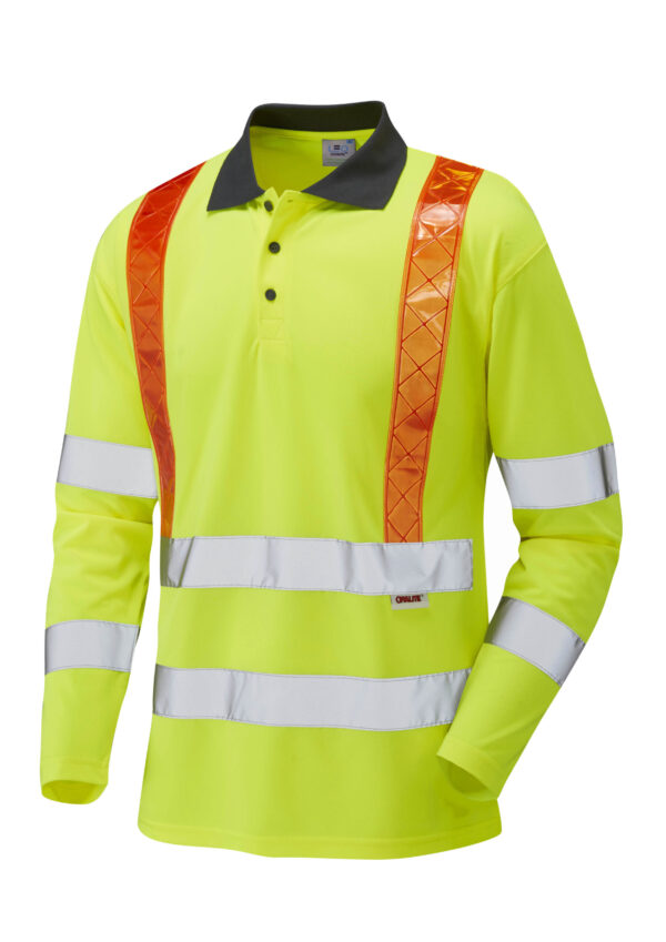 Bickleton ISO 20471 Class 3 Orange Brace Coolviz Sleeved Polo Shirt