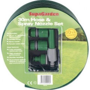 SupaGarden Hose & Spray Nozzle Set 30m