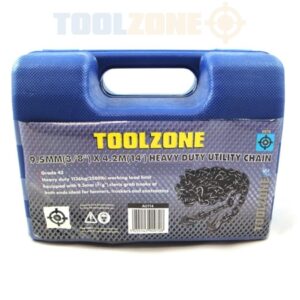 Toolzone Towing Chain 14ft x 3/8″ w/ Grab Hooks