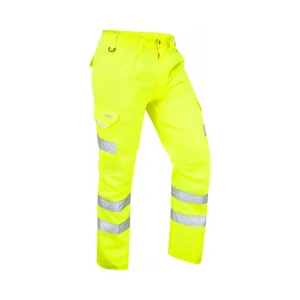 Bideford Poly/Cotton Cargo Work Trouser Hi-Vis Yellow ISO 20471 Cl1