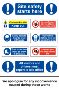 Correx Site Sign 800mm x 1200mm “Site Safety Starts Here”